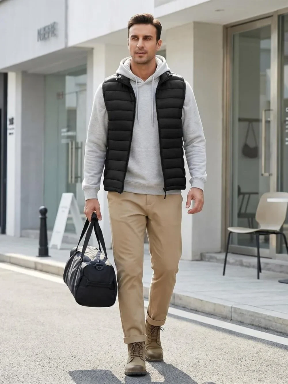 Lightweight Packable Men's Puffer Vest - Sleeveless Outdoor Jacket for All